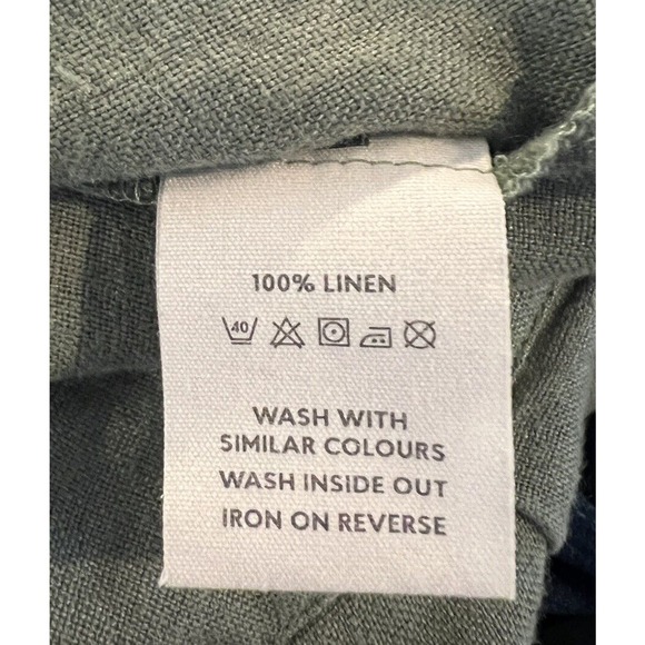 LINEN TALES Closet Womens 100% Linen Pants Pleated Tapered Olive Green Sz L - Picture 5 of 5